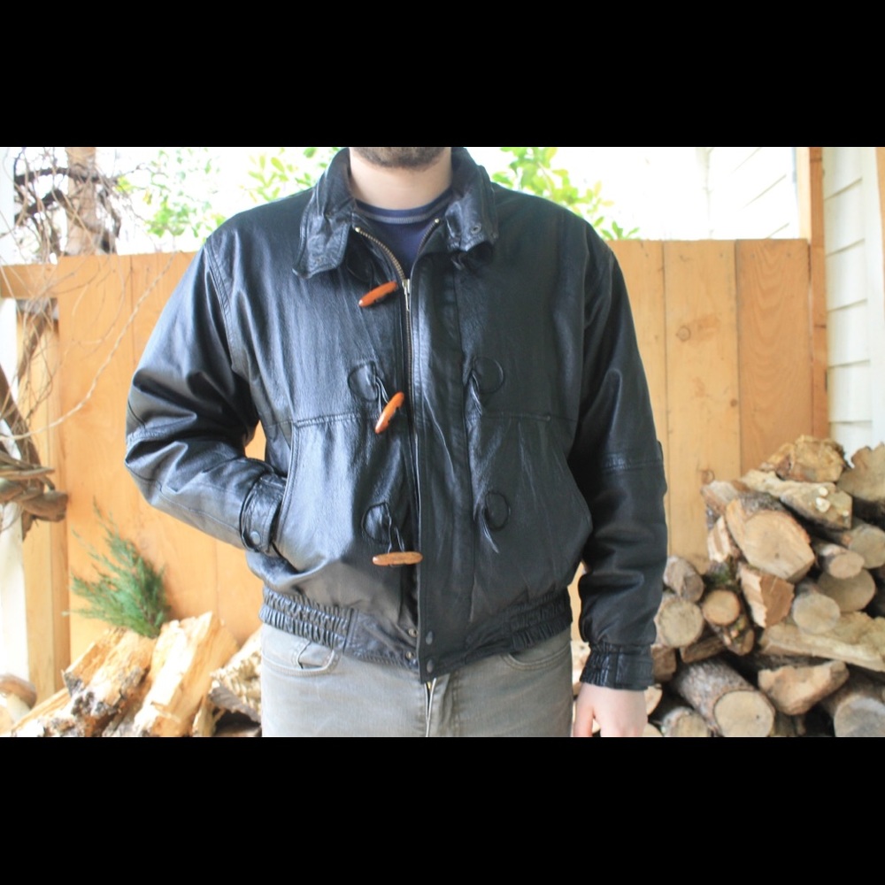 Vintage Serge Platini leather jacket